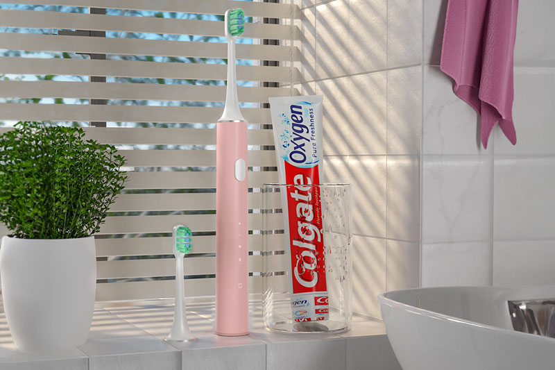 C4D室内洗漱台场景渲染工程牙膏电动牙刷模型C4D模型