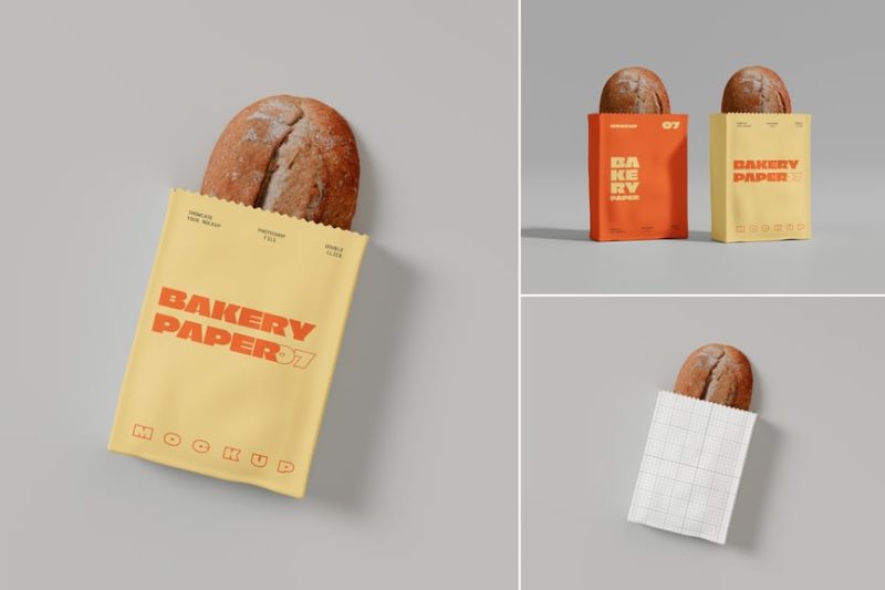 面包店纸袋样机素材 (PSD) bakery-paper-bag-mockup