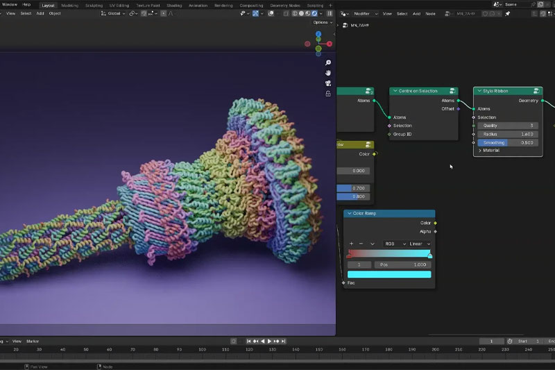 Blender插件-分子科学可视化插件 Molecular Nodes v4.2.12