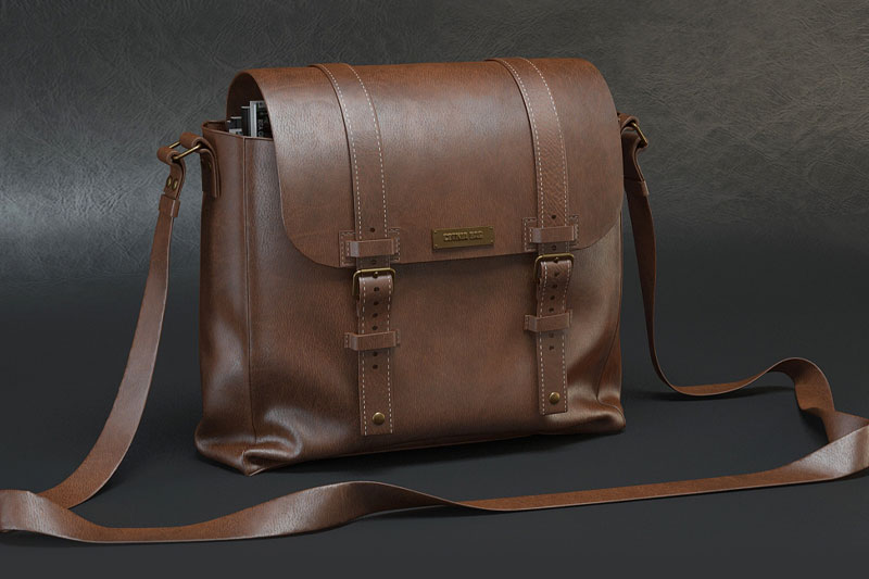 单肩背包模型皮包模型3D模型 (C4D,Blender,FBX)