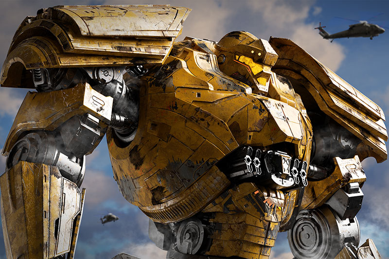 C4D机甲场景渲染工程工程机器人模型C4D模型