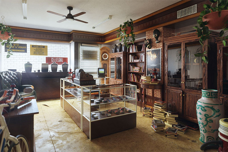 零售商店面包水果汽修店场景模型资产3D模型(Blender) KitBash3D – Neighborhood Shops