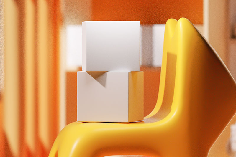 C4D卡通室内场景3D模型OC渲染工程