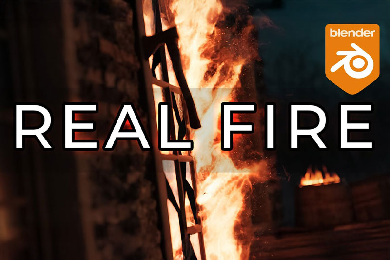 Blender插件-逼真爆炸燃烧火焰特效资产预设 Real Fire 1.1 Pro – Vdb Assets Library