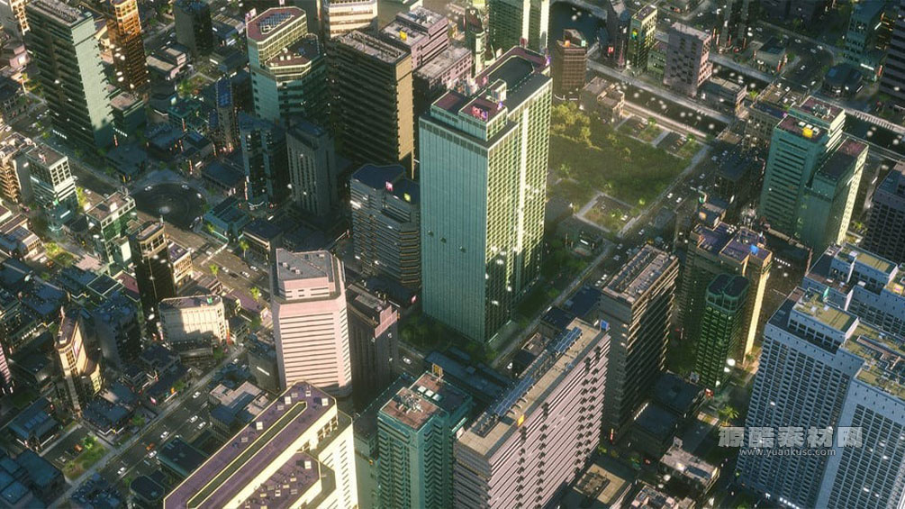 C4D城市建筑模型程序化生成器 C4d city Rig 2.1 含oc/rs/默认材质三个版本