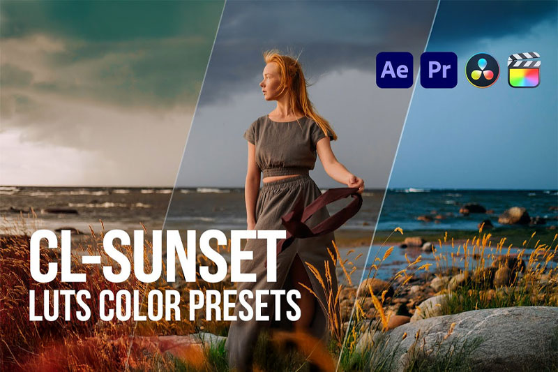 32个电影感日出日落黄昏LUTS调色预设 Pixflow – CL-Sunset Coloring LUTs