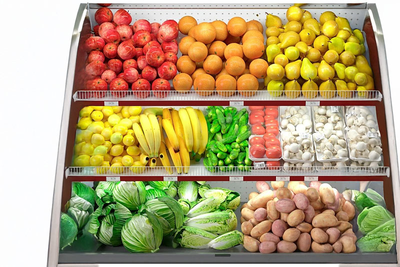 苹果橙子梨子大白菜土豆模型超市水果蔬菜货架3D模型(C4D,Blender,FBX)