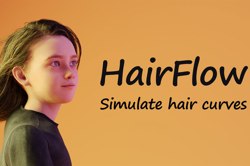 Blender毛发头发动画模拟插件 Hairflow V1.2.1 – Simulate Blender’s New Hair System