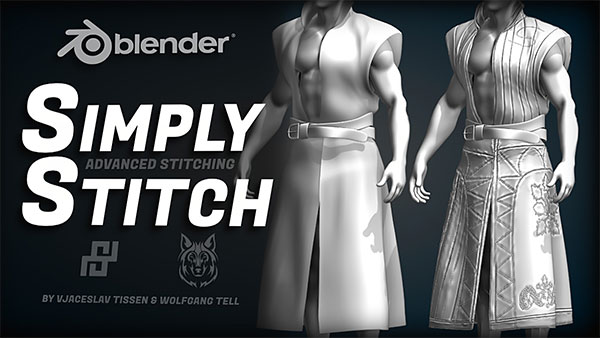 Blender服装布料针痕缝线插件 Simply Stitch V1.2