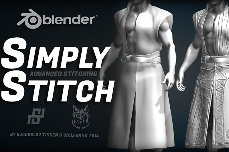 Blender服装布料针痕缝线插件 Simply Stitch V1.2