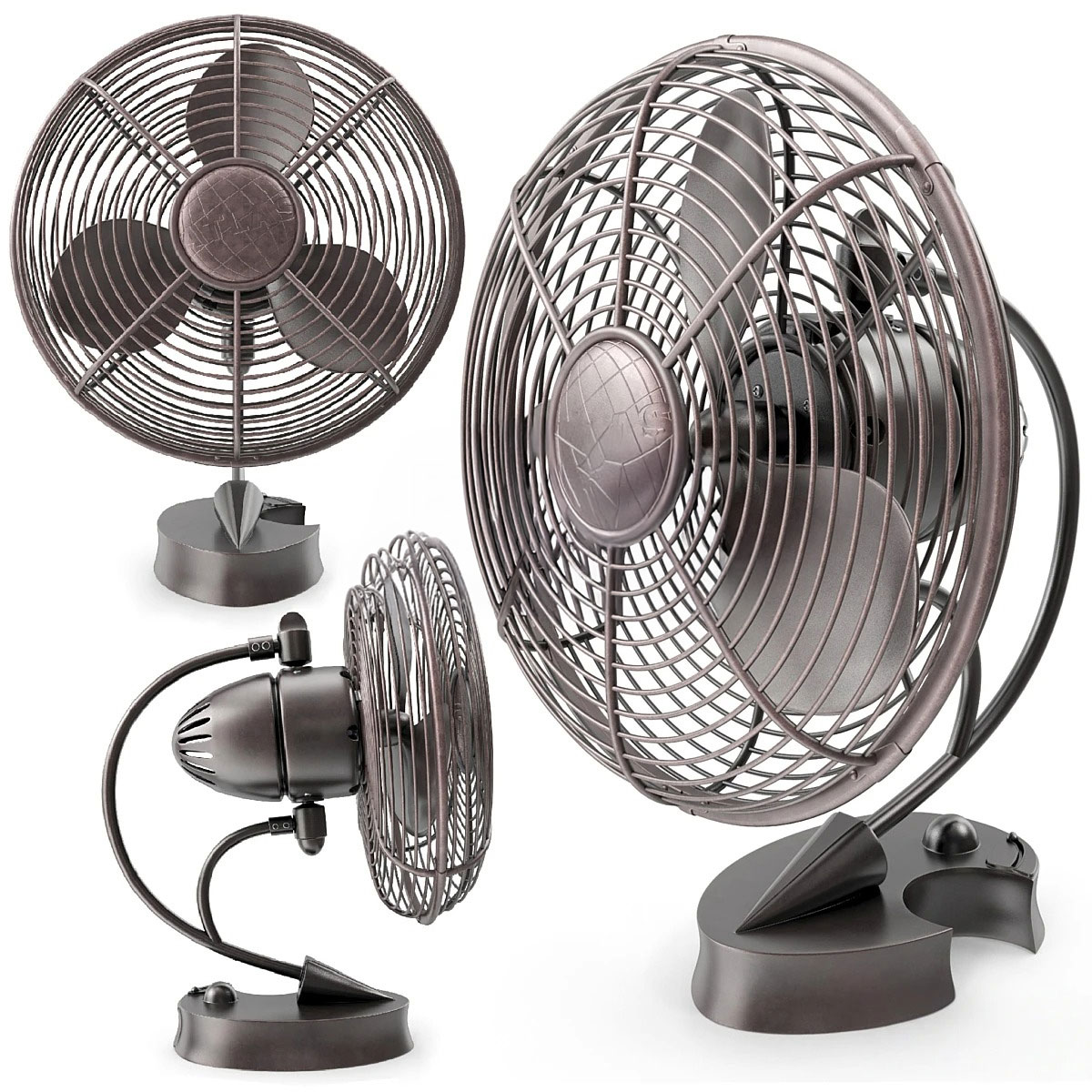 工业风扇模型老式风扇3D模型(C4D,Blender,FBX)