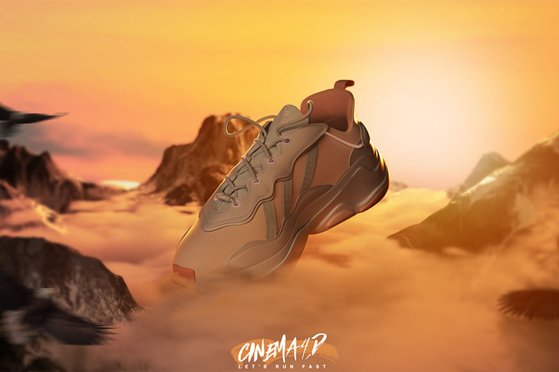 C4D老爹鞋模型运动鞋产品OC渲染工程