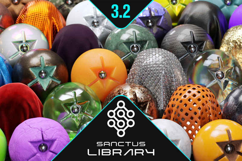 Blender程序化石砖地板面料木板材质预设库插件 Sanctus Library v3.2.1