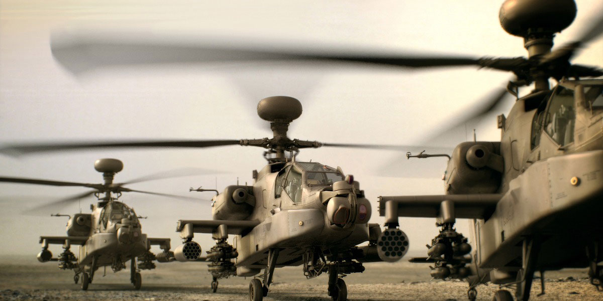 高精度AH-64D阿帕奇长弓武装直升机模型3D模型 (Blender/FBX格式) Ah-64D Apache Longbow Helicopter With Cockpit