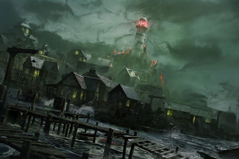 英格兰恐怖风格迷雾小镇建筑3D模型资产(Blender) Kitbash3D – Lovecraft