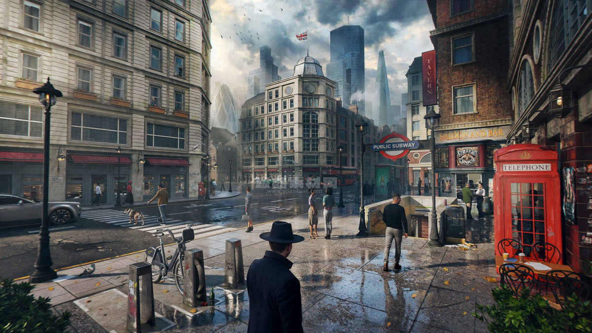 现代欧洲英国伦敦建都市街道场景建筑3D模型包 (Blender/Unreal格式) Kitbash3D – London