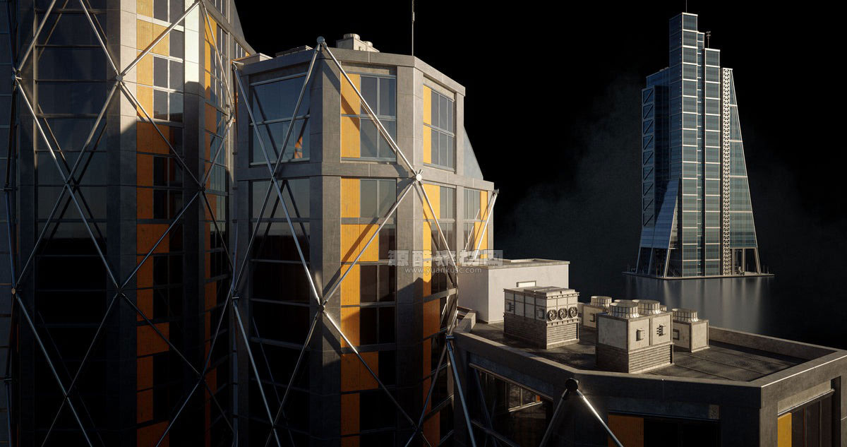 现代欧洲英国伦敦建都市街道场景建筑3D模型包 (Blender/Unreal格式) Kitbash3D – London