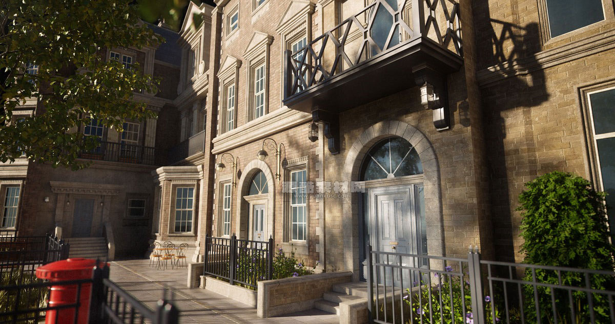 现代欧洲英国伦敦建都市街道场景建筑3D模型包 (Blender/Unreal格式) Kitbash3D – London