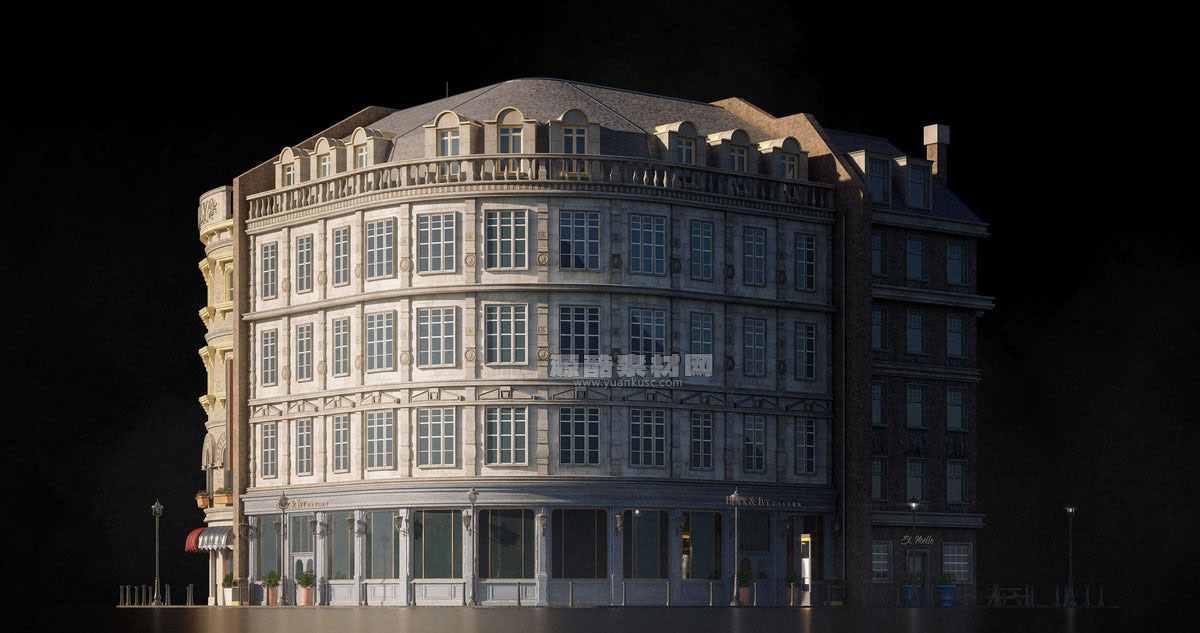 现代欧洲英国伦敦建都市街道场景建筑3D模型包 (Blender/Unreal格式) Kitbash3D – London