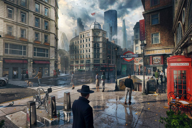 现代欧洲英国伦敦建都市街道场景建筑3D模型包 (Blender/Unreal格式) Kitbash3D – London