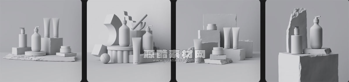 28套GSG灰猩猩电商产品场景模型电商展台3D模型