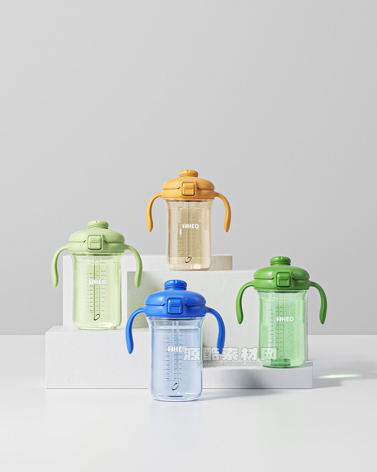 C4D儿童水壶模型水杯OC渲染工程