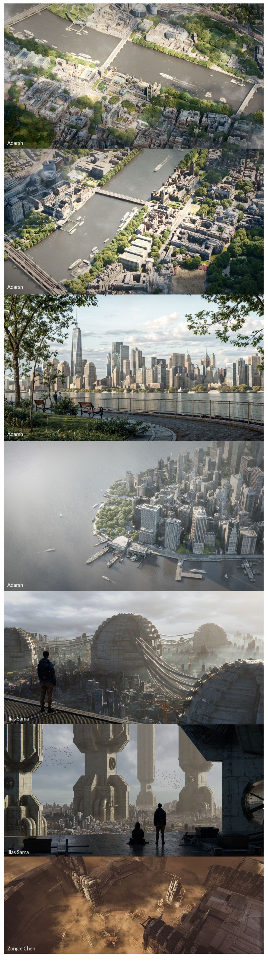 Blender96组城市楼房建筑景观场景3D模型预设资产 City Scapes