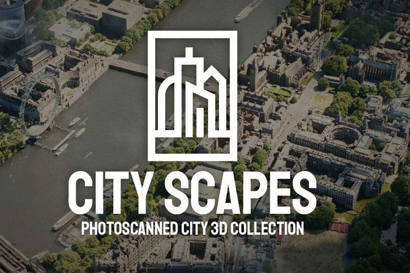 Blender96组城市楼房建筑景观场景3D模型预设资产 City Scapes