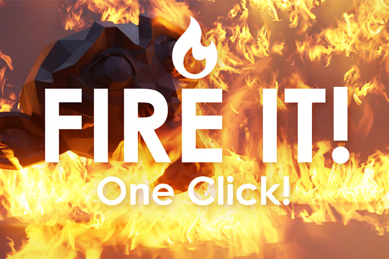 Blender火焰燃烧特效模拟生成插件 Fire It! V1.0