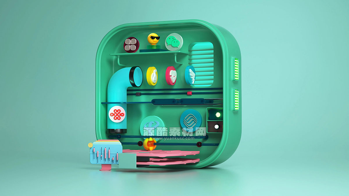 C4D卡通场景OC渲染工程卡通模型