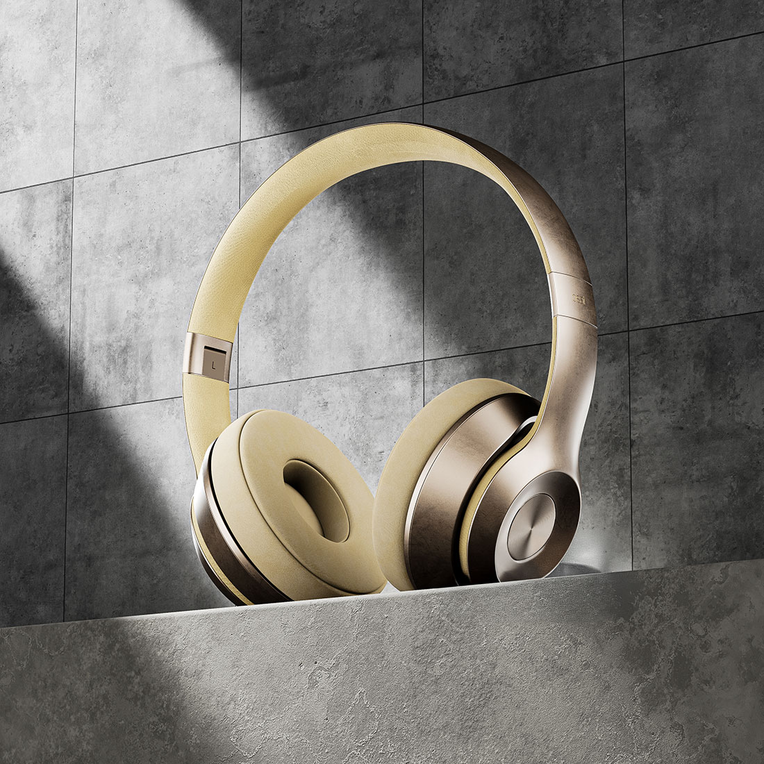 C4D头戴式耳机RS渲染工程头戴耳机模型