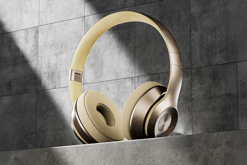 C4D头戴式耳机RS渲染工程头戴耳机模型