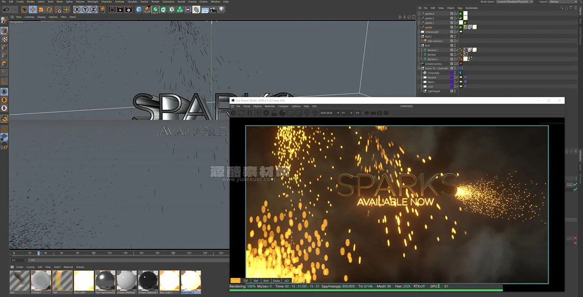 火花动态模型火花爆炸视觉特效元素(abc通用格式) VFX Elements: Sparks