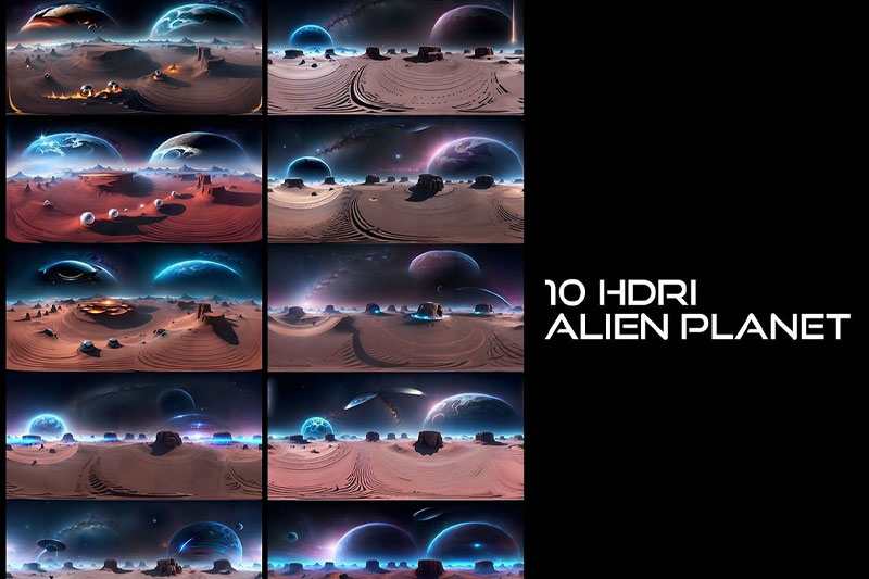 10个外星hdr贴图太空hdr宇宙hdr贴图 10 HDRIs Alien Planet