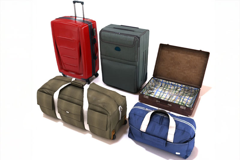 行李箱模型行李包3D模型下载(C4D,Blender,FBX)