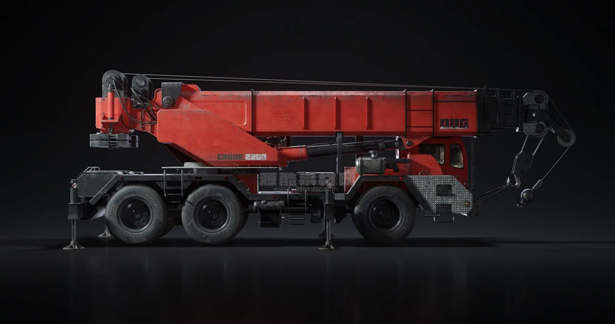起重机挖掘机叉车卡车3D模型(Blender) KitBash3D – Construction Vehicles