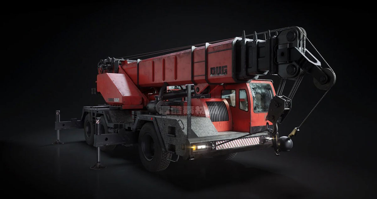 起重机挖掘机叉车卡车3D模型(Blender) KitBash3D – Construction Vehicles