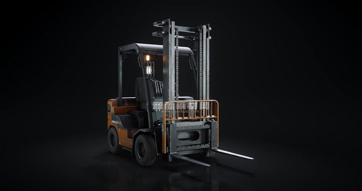起重机挖掘机叉车卡车3D模型(Blender) KitBash3D – Construction Vehicles