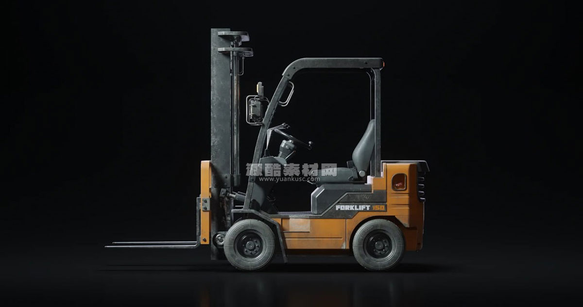 起重机挖掘机叉车卡车3D模型(Blender) KitBash3D – Construction Vehicles