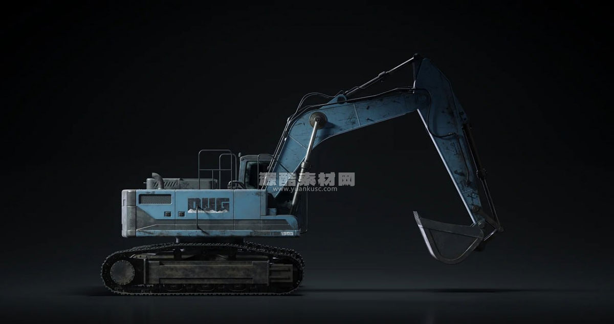 起重机挖掘机叉车卡车3D模型(Blender) KitBash3D – Construction Vehicles