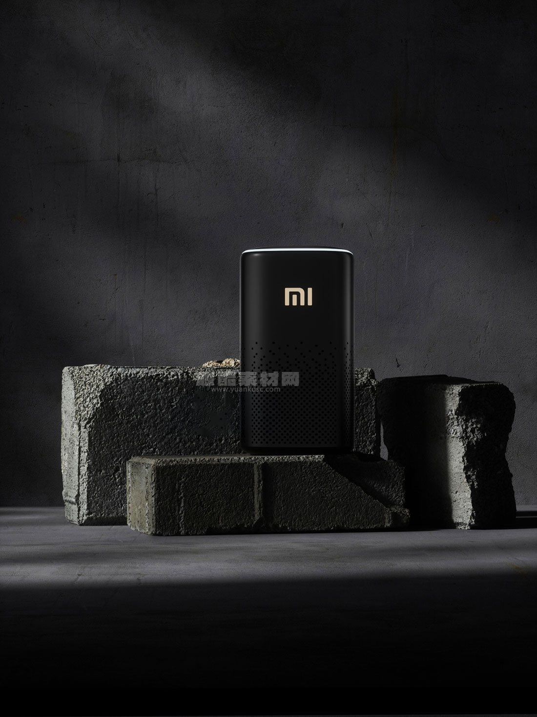 C4D小米蓝牙音响音箱暗黑场景OC渲染工程小米音箱模型