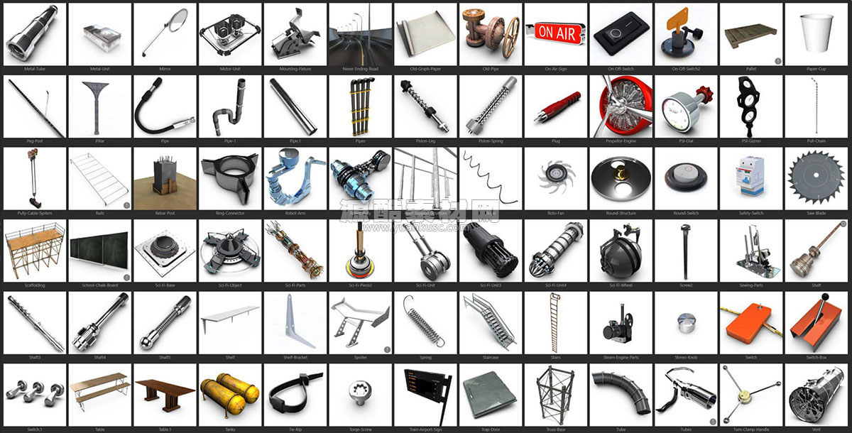 C4D300个工业综合模型预设包