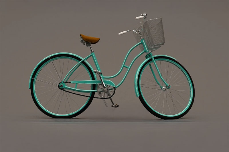 复古自行车模型单车3D模型素材(C4D,Blender,FBX)