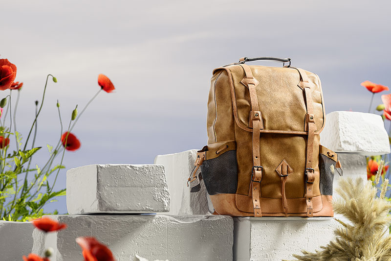 C4D双肩背包场景OC渲染工程双肩背包模型