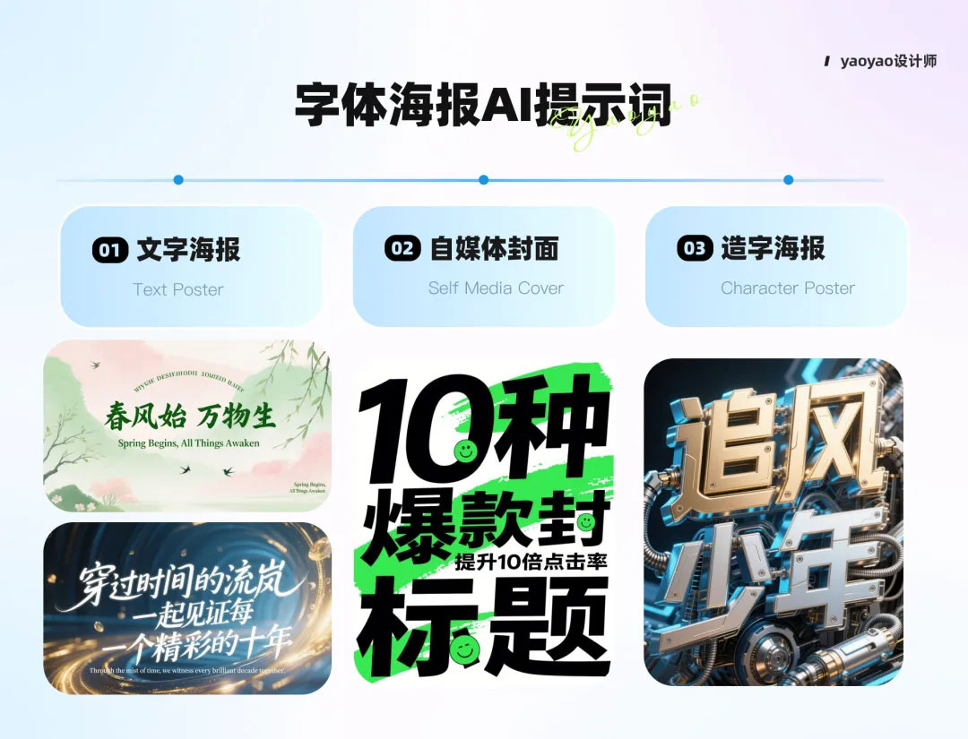 设计师独家分享20组海报提示词！文字海报的终极灵感！