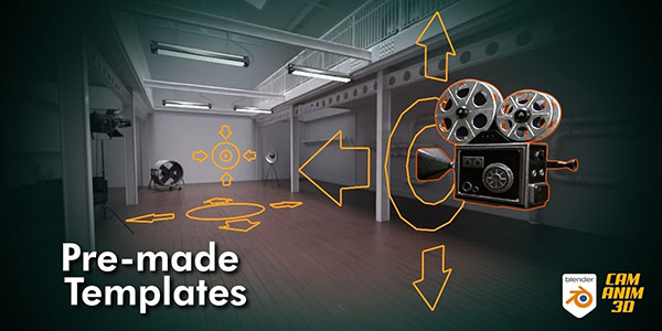 Blender摄像机移动旋转绑定控制资产预设 Cam Anim 3D – Collection Of Camera Movements / 5th Update