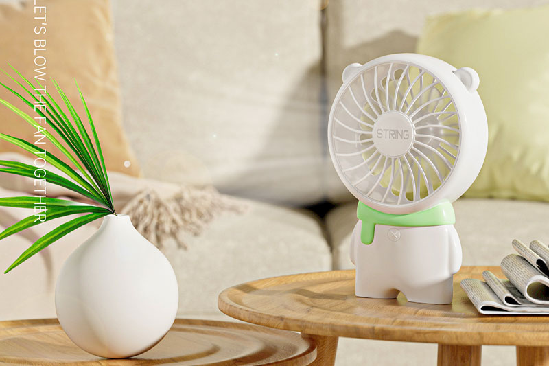 C4DMini小风扇桌面场景OC渲染工程小风扇3D模型