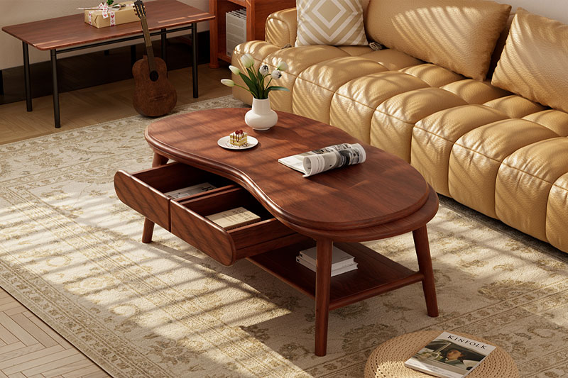 C4D室内客厅实木茶几沙发场景OC渲染工程沙发茶几桌子模型