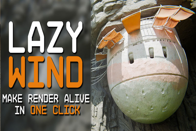 Blender风吹效果生成插件 Lazy Wind V1.0 One-Click Wind Generator