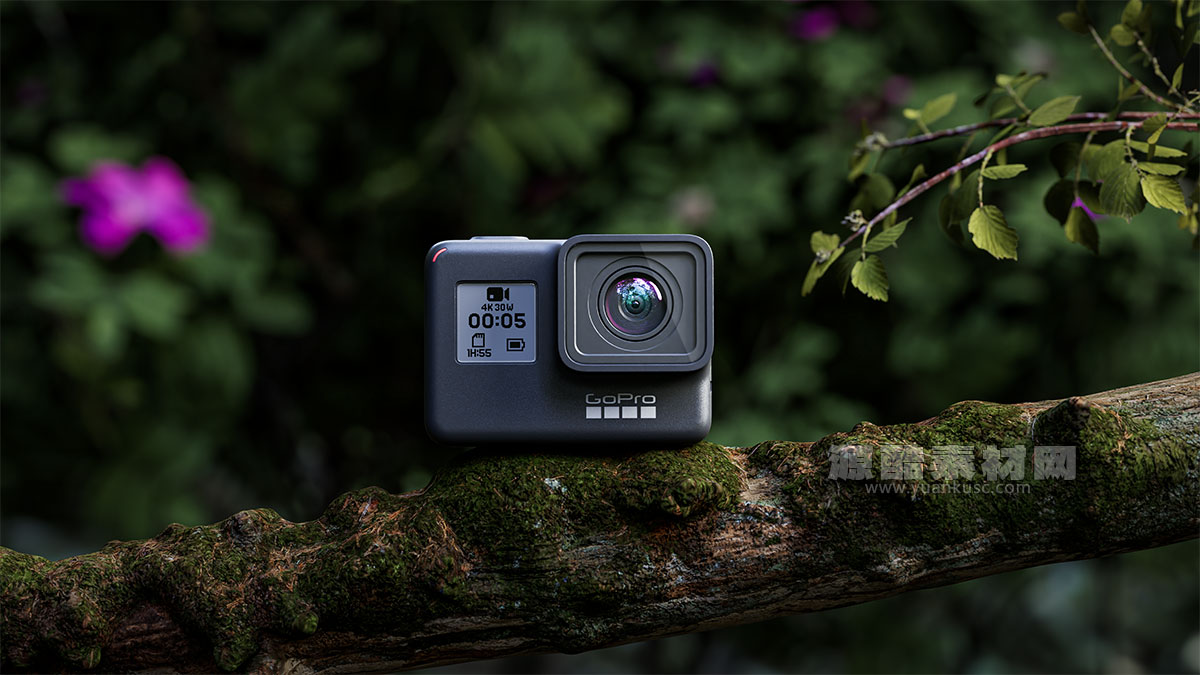 C4D运动相机森林场景Arnold渲染工程Gopro相机模型